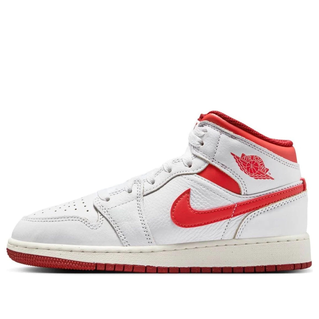 Jordan (GS) Air Jordan 1 Mid SE 'White Dune Red' (Used)