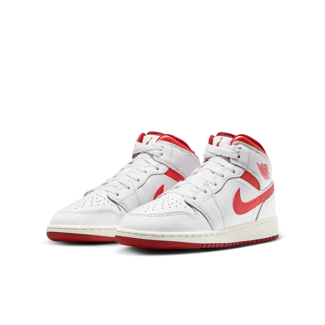 Jordan (GS) Air Jordan 1 Mid SE 'White Dune Red' (Used)