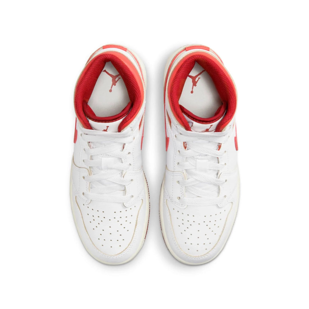 Jordan (GS) Air Jordan 1 Mid SE 'White Dune Red' (Used)