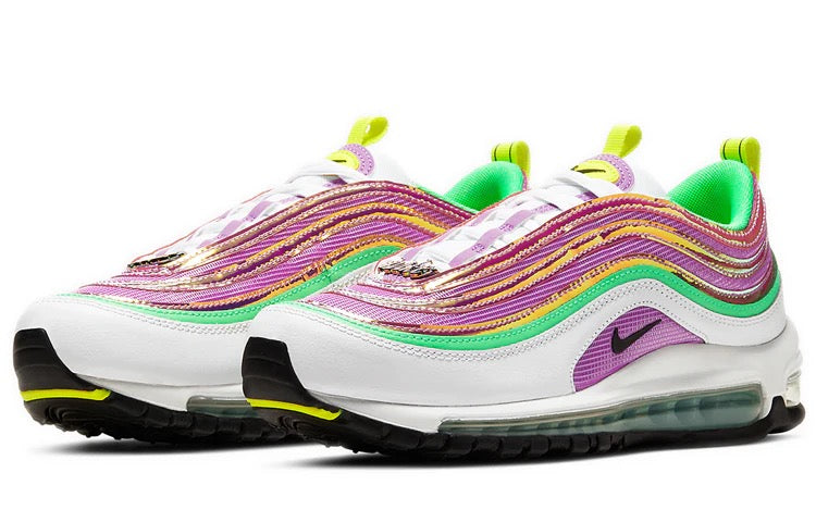 Nike (WMNS) Nike Air Max 97 'White Electro Green Fuchsia Glow' (Used)