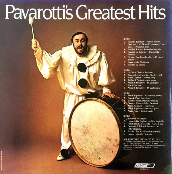 Pavarotti's Greatest Hits Decca Vinyl Records (Used)